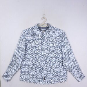 Wrangler Mens Retro Premium Navy & White Southwestern XXL Long Sleeve Snap NEW